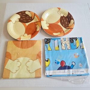 Bluey and Bingo Birthday Supplies Tablecloth, Napkins, Plates‎ Party Good